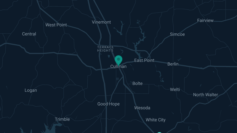 Map of Cullman, Alabama — 3 documented asbestos exposure sites