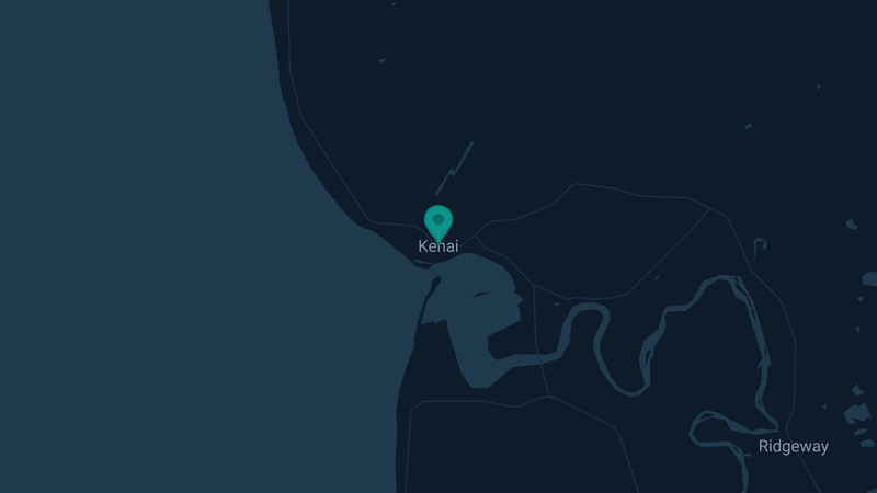 Map of Kenai, Alaska — 7 documented asbestos exposure sites