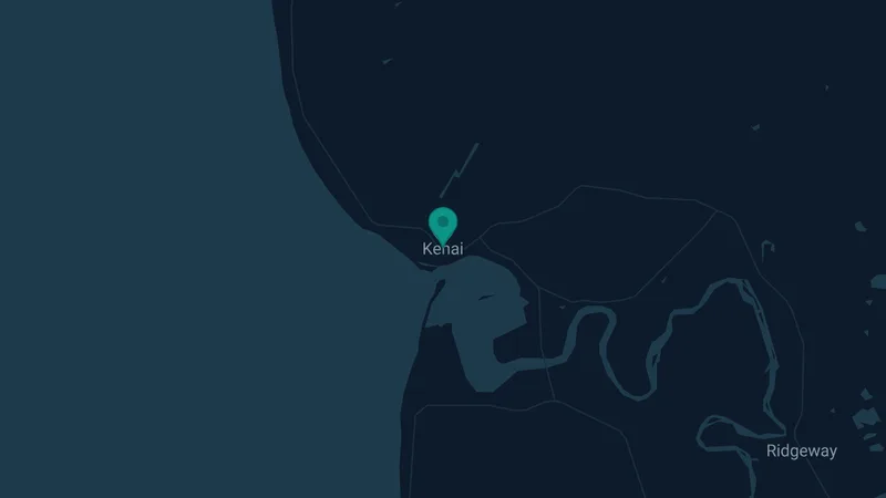 Map of Kenai, Alaska: 7 documented asbestos exposure sites