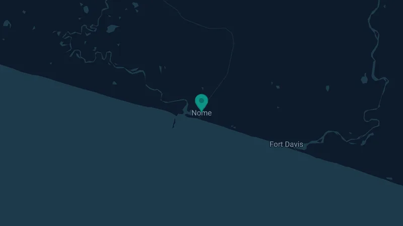 Map of Nome, Alaska: 2 documented asbestos exposure sites