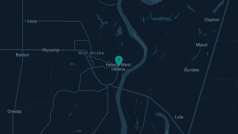 Map of Helena, Arkansas — 2 documented asbestos exposure sites