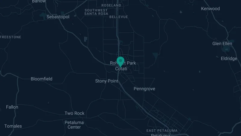 Map of Cotati, California: 3 documented asbestos exposure sites