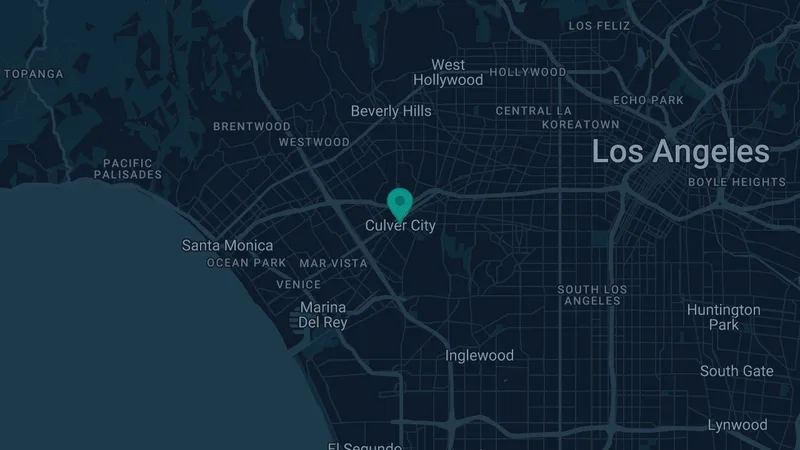 Map of Culver City, California: 2 documented asbestos exposure sites