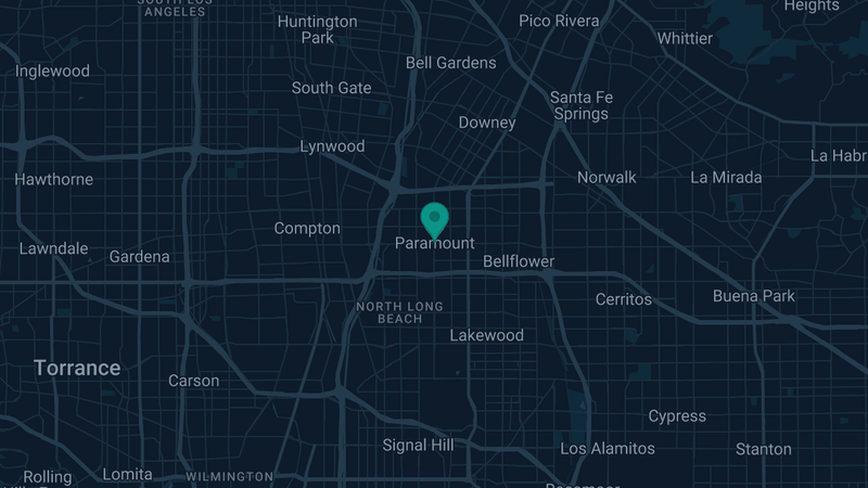 Map of Paramount, California — 2 documented asbestos exposure sites