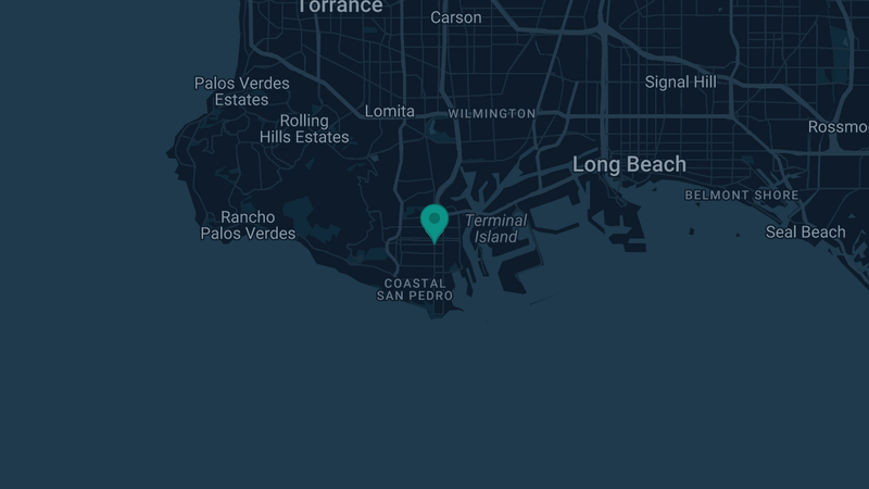 Map of San Pedro, California — 2 documented asbestos exposure sites