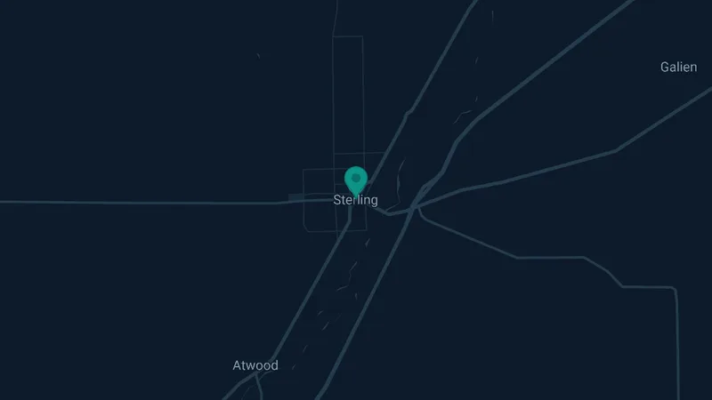 Map of Sterling, Colorado: 2 documented asbestos exposure sites