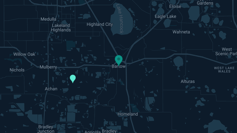 Map of Bartlow, Florida — 3 documented asbestos exposure sites