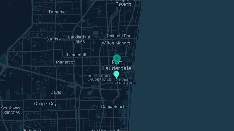 Map of Ft. Lauderdale, Florida: 4 documented asbestos exposure sites