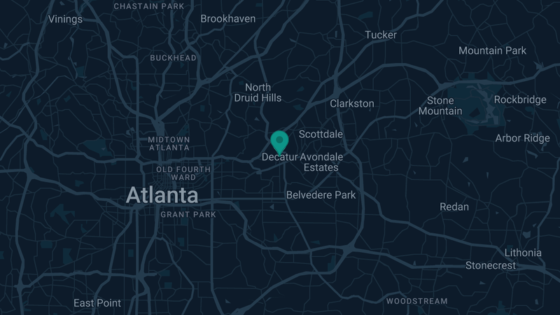 Map of Decatur, Georgia — 2 documented asbestos exposure sites