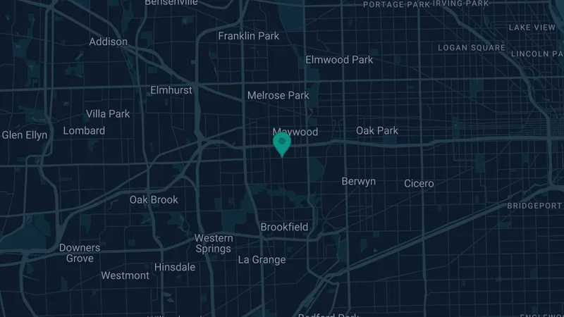 Map of Broadview, Illinois: 3 documented asbestos exposure sites
