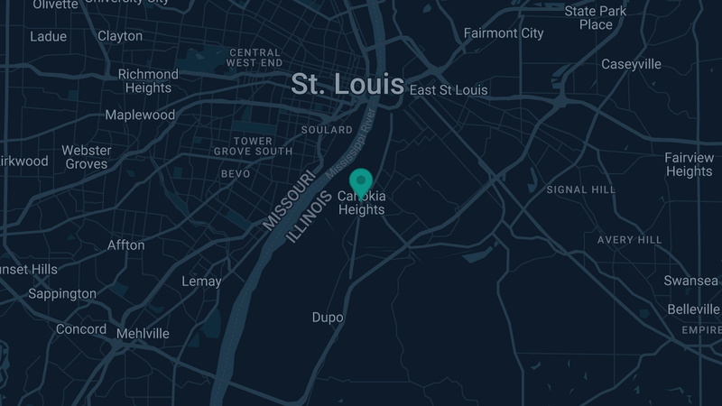 Map of Cahokia, Illinois — 2 documented asbestos exposure sites