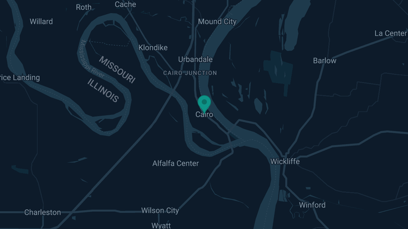 Map of Cairo, Illinois — 8 documented asbestos exposure sites