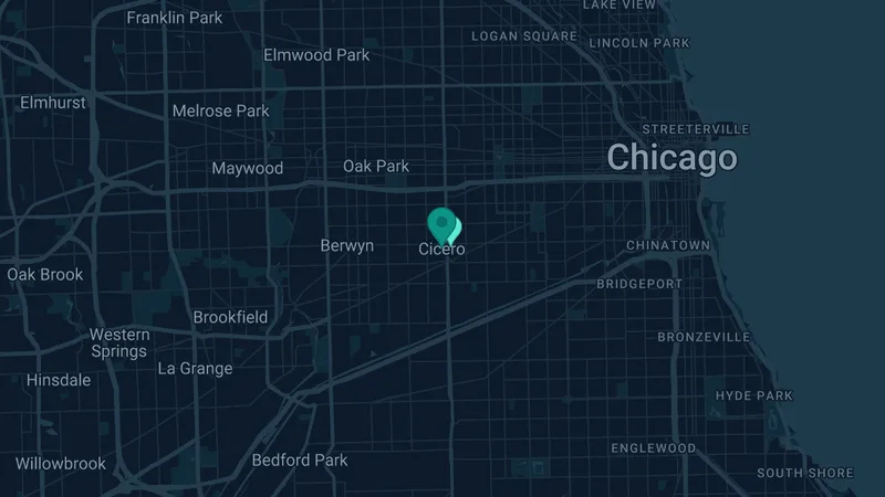 Map of Cicero, Illinois: 3 documented asbestos exposure sites