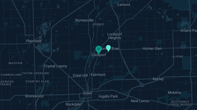 Map of Lockport, Illinois — 2 documented asbestos exposure sites