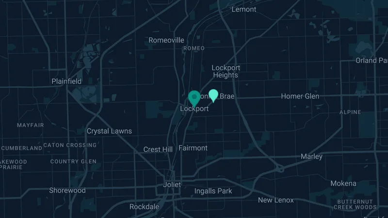 Map of Lockport, Illinois: 2 documented asbestos exposure sites