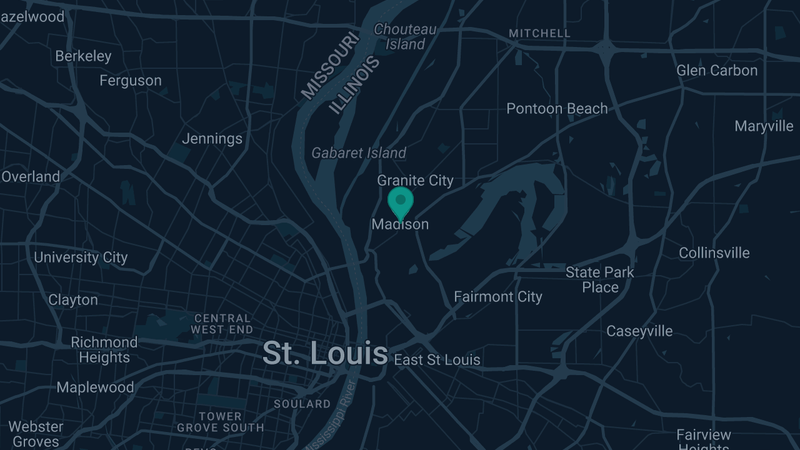 Map of Madison, Illinois — 11 documented asbestos exposure sites