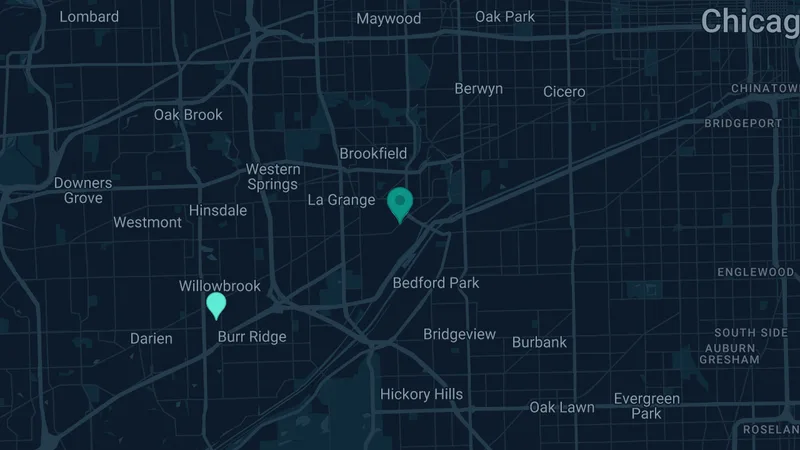 Map of McCook, Illinois: 4 documented asbestos exposure sites