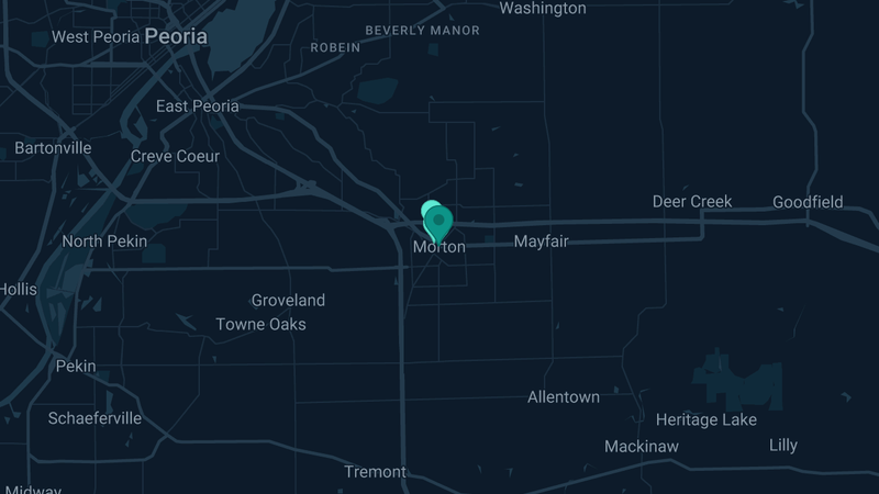 Map of Morton, Illinois — 3 documented asbestos exposure sites
