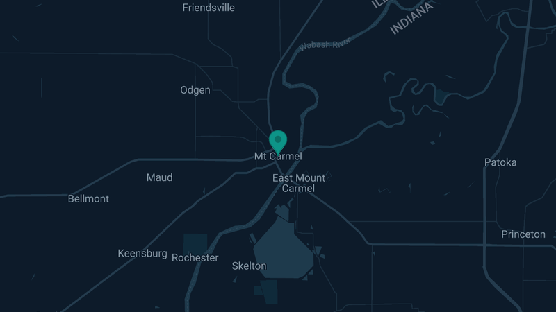 Map of Mt. Carmel, Illinois — 4 documented asbestos exposure sites