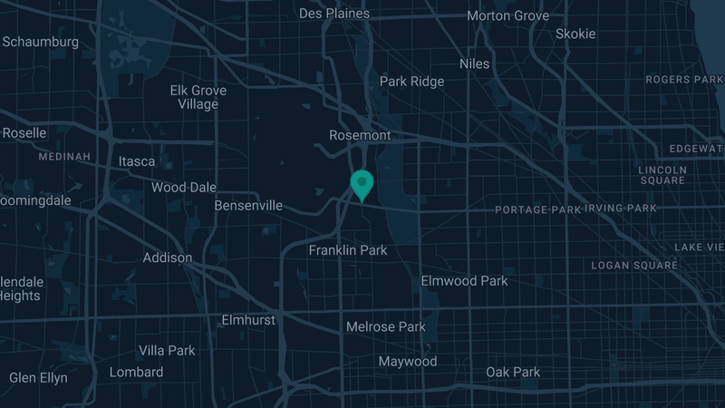 Map of Schiller Park, Illinois — 2 documented asbestos exposure sites