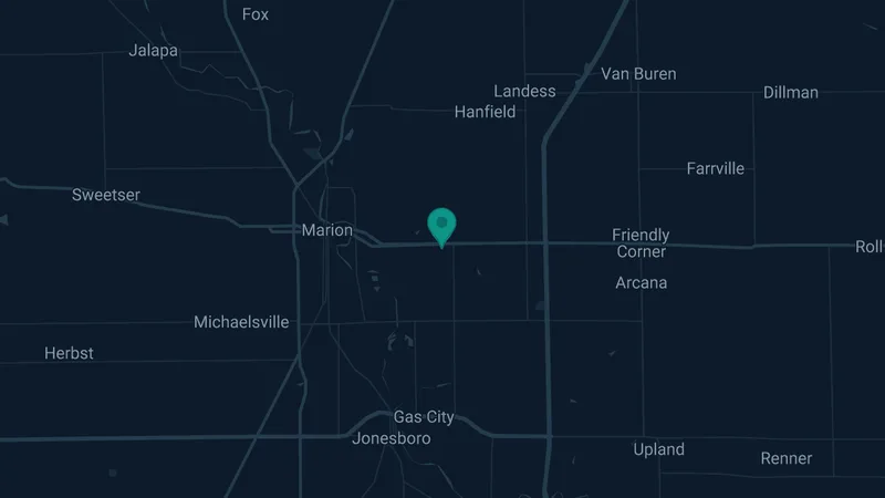 Map of Baileytown, Indiana: 2 documented asbestos exposure sites
