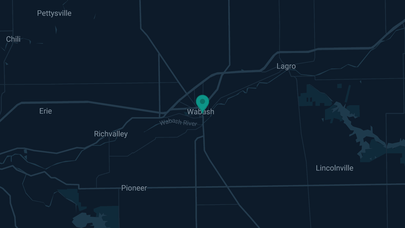 Map of Wabash, Indiana — 2 documented asbestos exposure sites