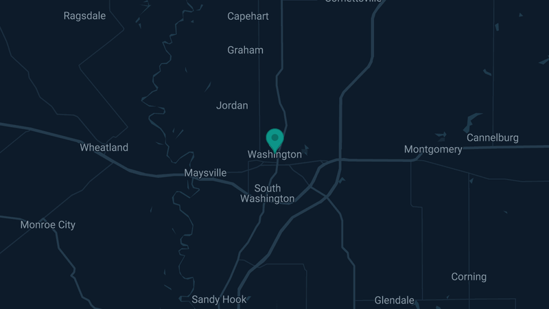 Map of Washington, Indiana — 2 documented asbestos exposure sites