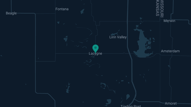 Map of Lacyne, Kansas — 2 documented asbestos exposure sites