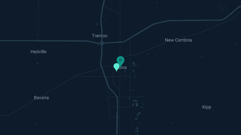 Map of Salina, Kansas — 3 documented asbestos exposure sites