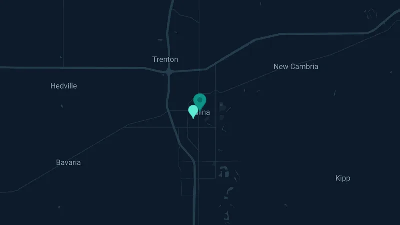 Map of Salina, Kansas: 3 documented asbestos exposure sites