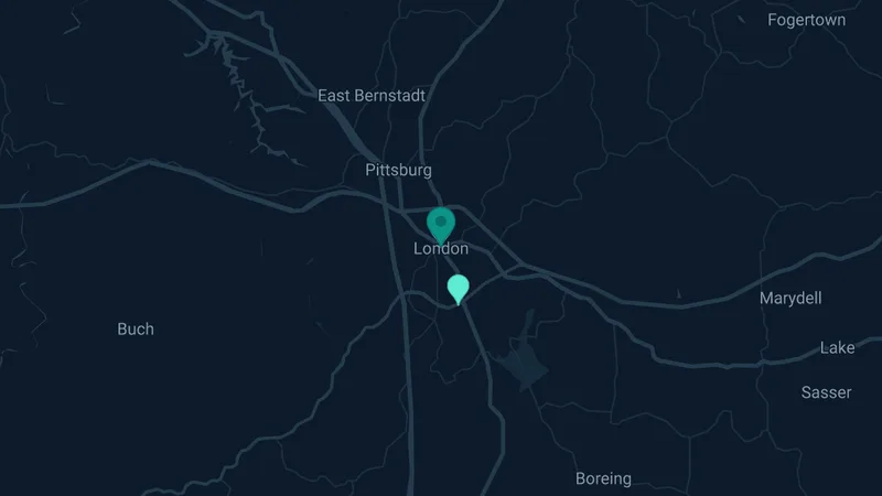 Map of London, Kentucky: 2 documented asbestos exposure sites