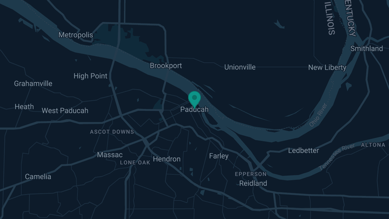 Map of Paducah, Kentucky — 2 documented asbestos exposure sites