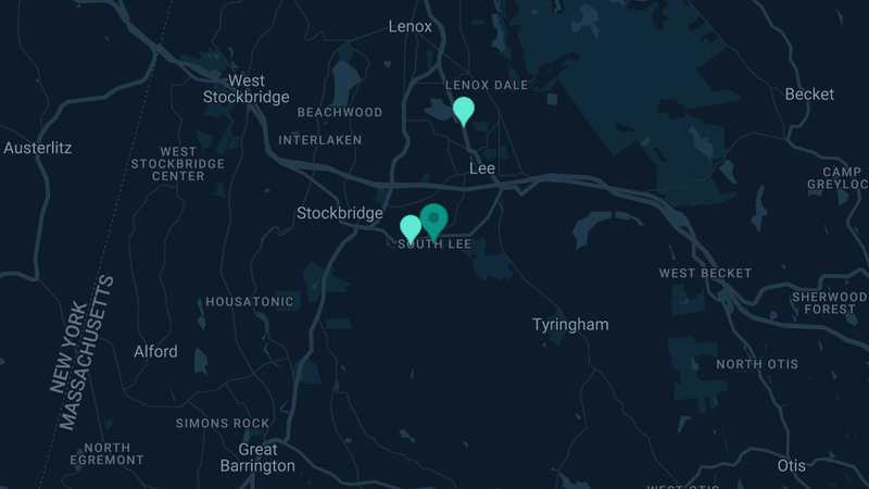 Map of South Lee, Massachusetts — 2 documented asbestos exposure sites
