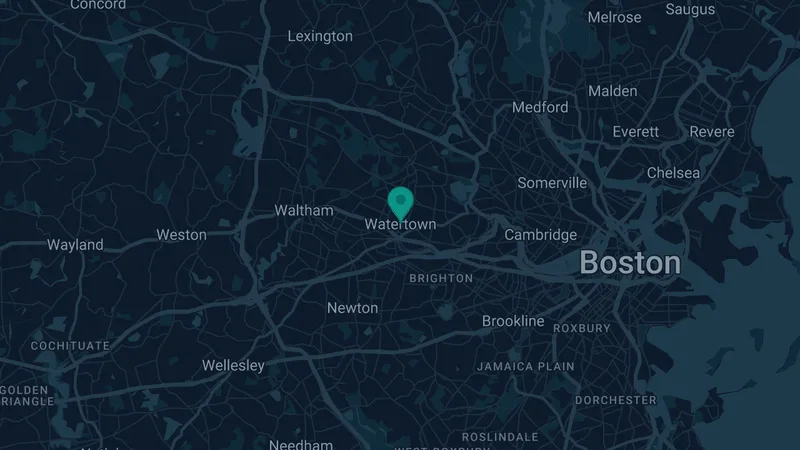 Map of Watertown, Massachusetts: 2 documented asbestos exposure sites