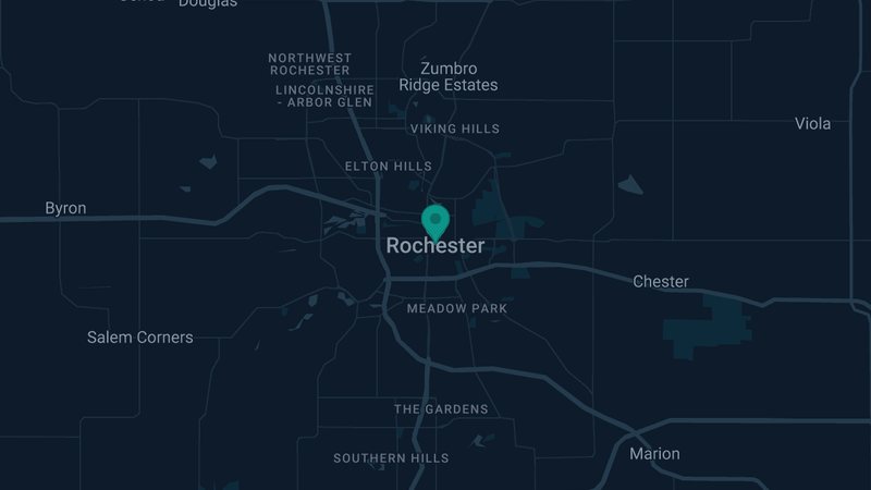 Map of Rochester, Minnesota — 3 documented asbestos exposure sites