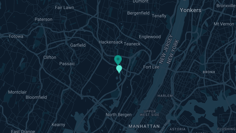 Map of Little Ferry, New Jersey — 2 documented asbestos exposure sites