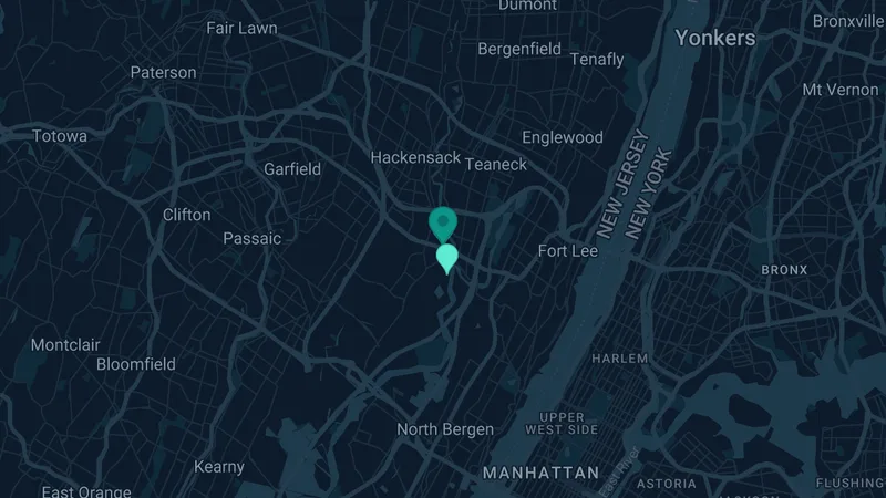 Map of Little Ferry, New Jersey: 2 documented asbestos exposure sites