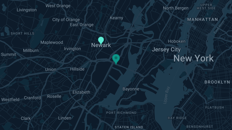 Map of Port Newark, New Jersey — 2 documented asbestos exposure sites