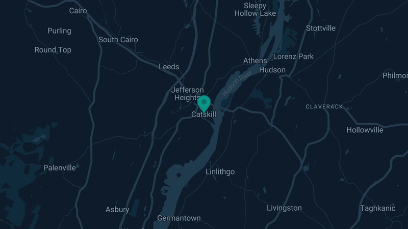 Map of Catskill, New York — 2 documented asbestos exposure sites