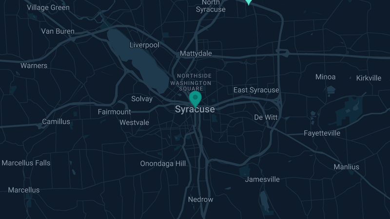 Map of Syracuse, New York — 2 documented asbestos exposure sites