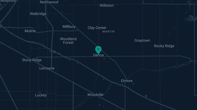 Map of Genoa, Ohio — 3 documented asbestos exposure sites