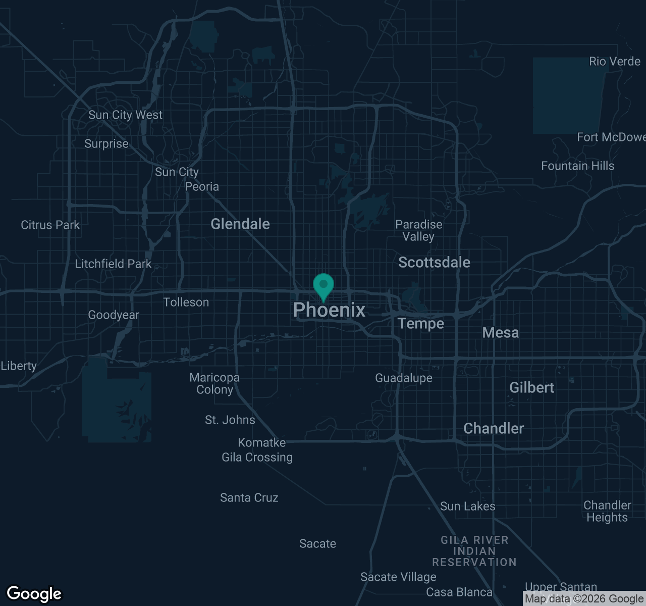 Map of documented asbestos exposure sites in Arizona