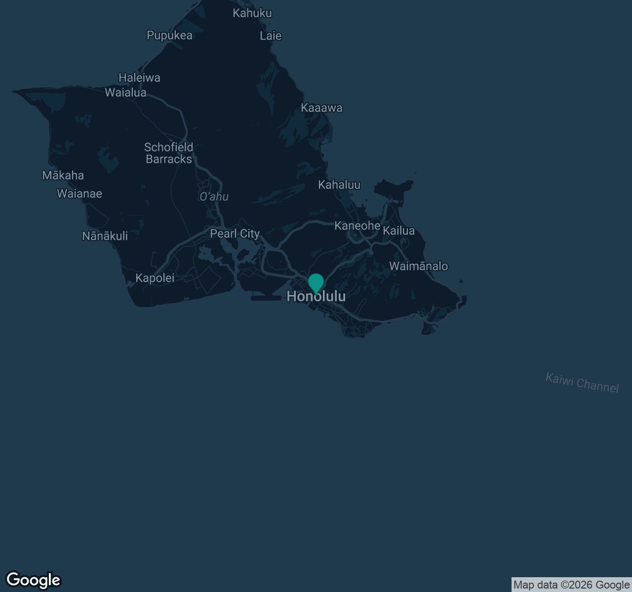 Map of documented asbestos exposure sites in Hawaii