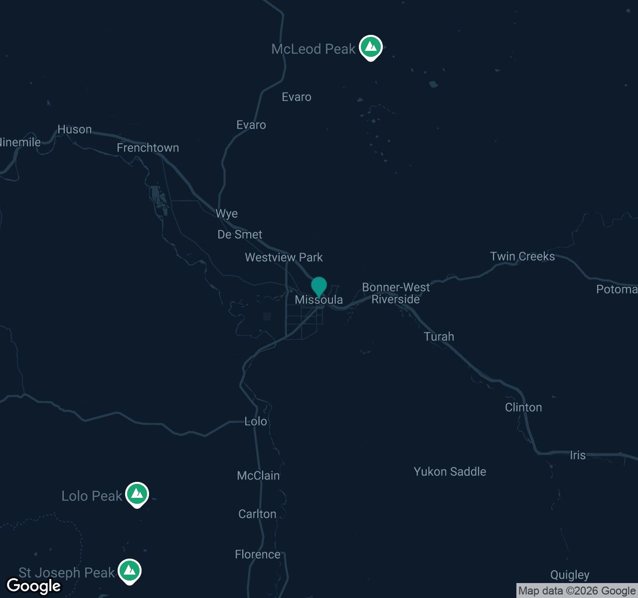Map of documented asbestos exposure sites in Montana