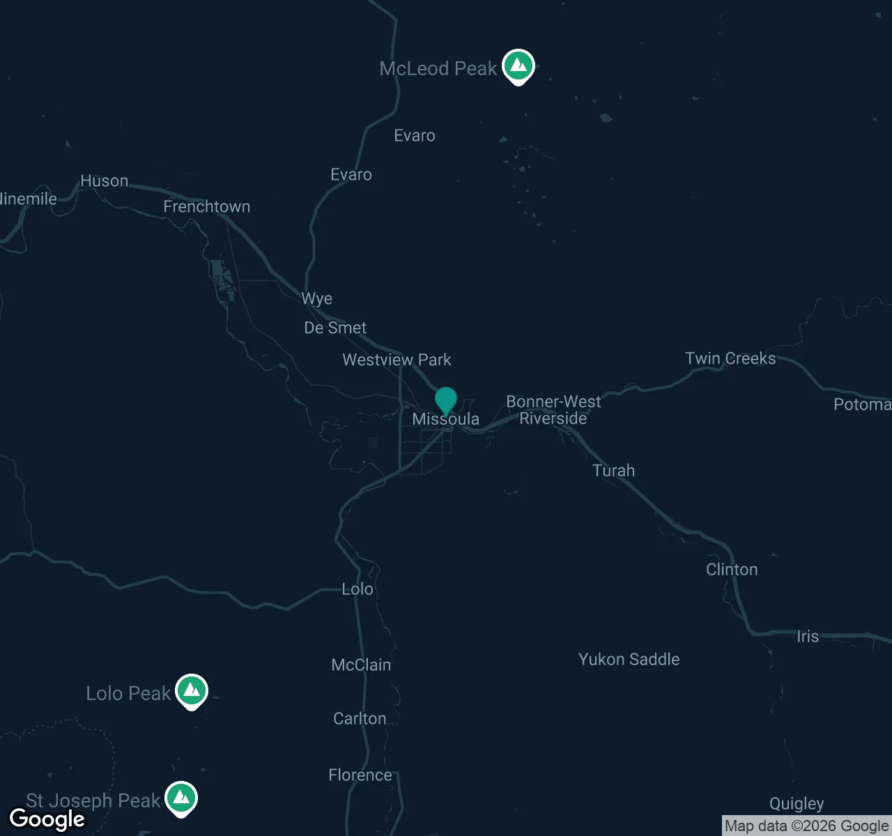 Map of documented asbestos exposure sites in Montana