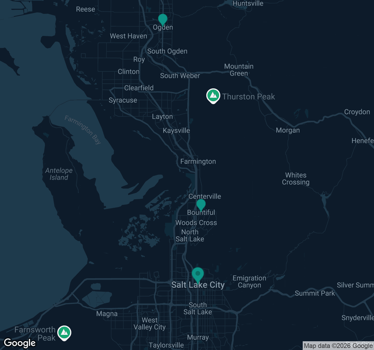 Map of documented asbestos exposure sites in Utah