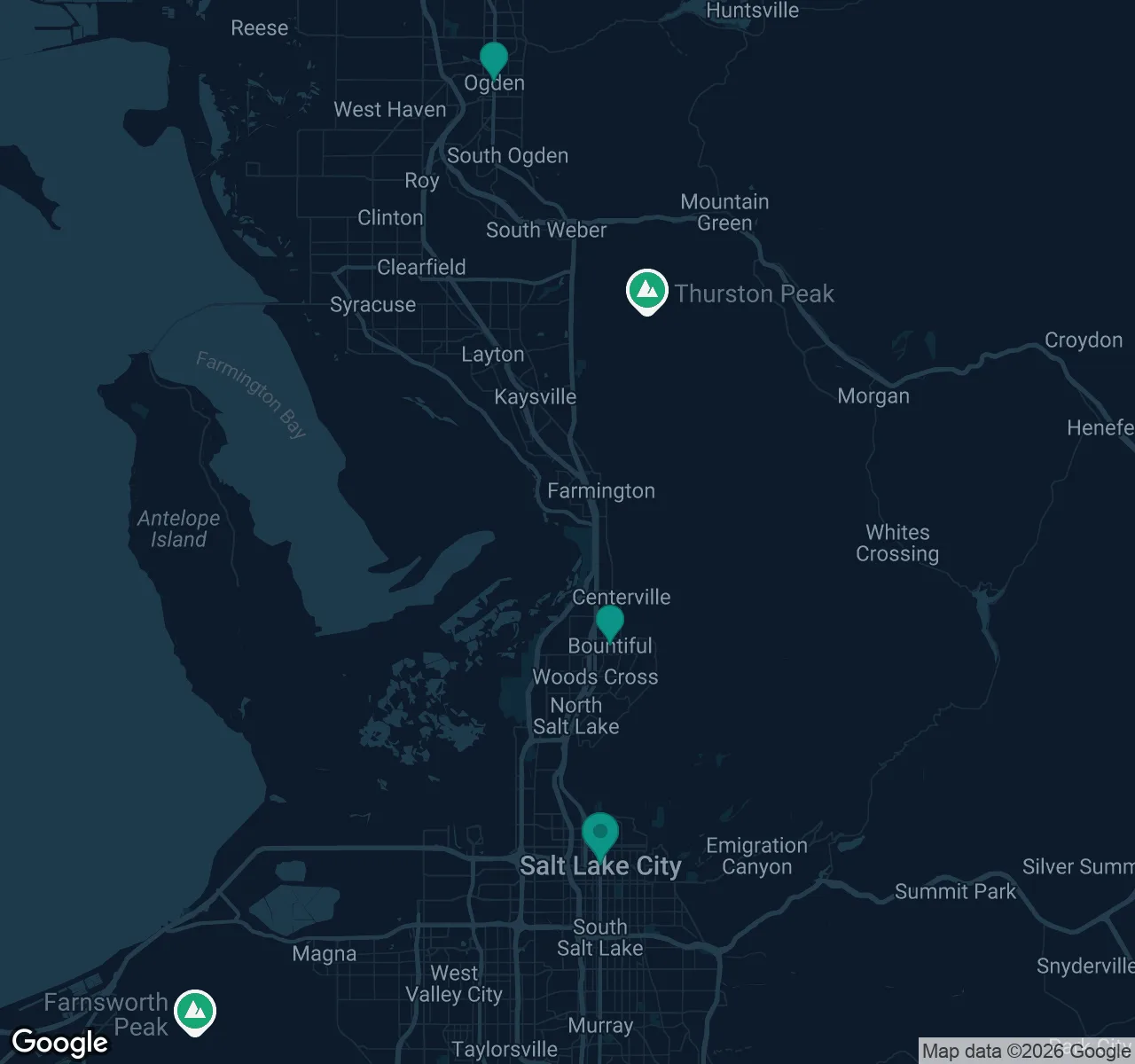 Map of documented asbestos exposure sites in Utah