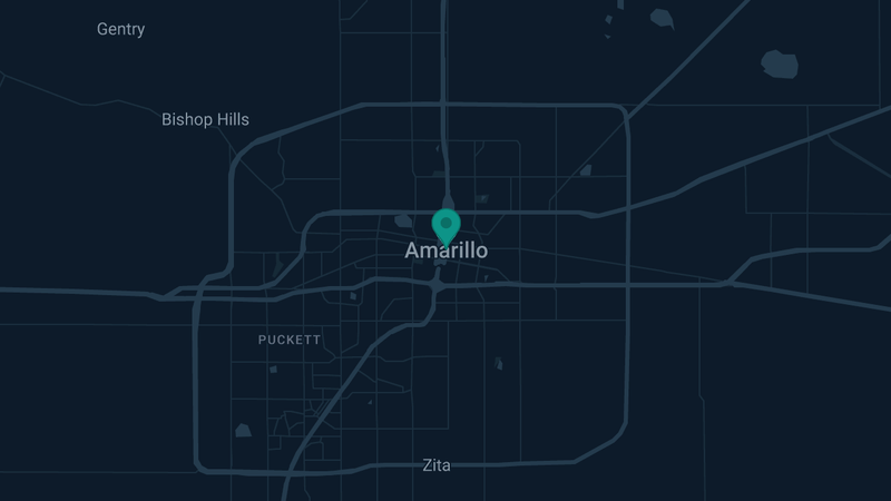 Map of Amarillo, Texas — 4 documented asbestos exposure sites