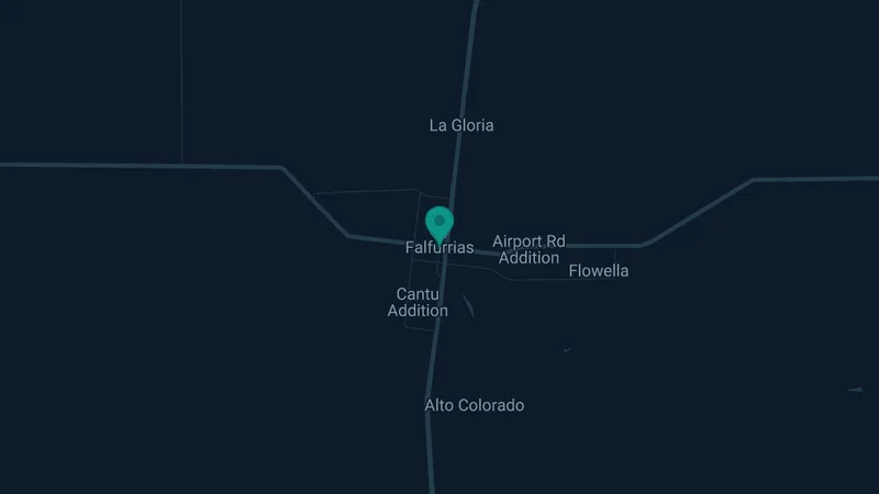 Map of Falfurrias, Texas: 2 documented asbestos exposure sites