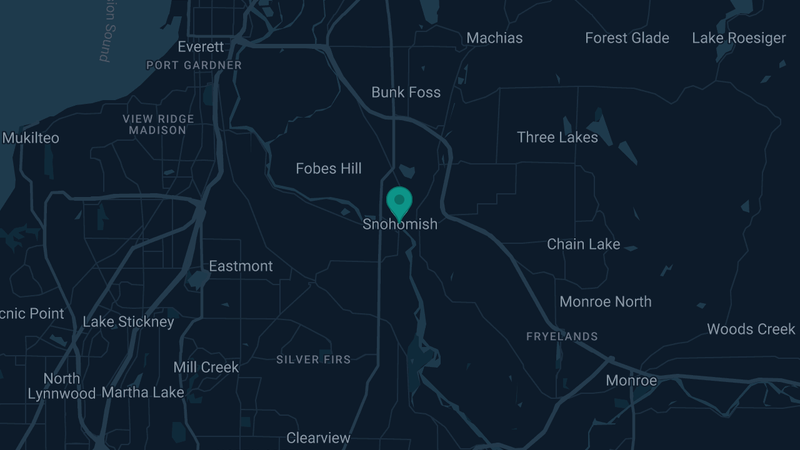 Map of Snohomish, Washington — 3 documented asbestos exposure sites